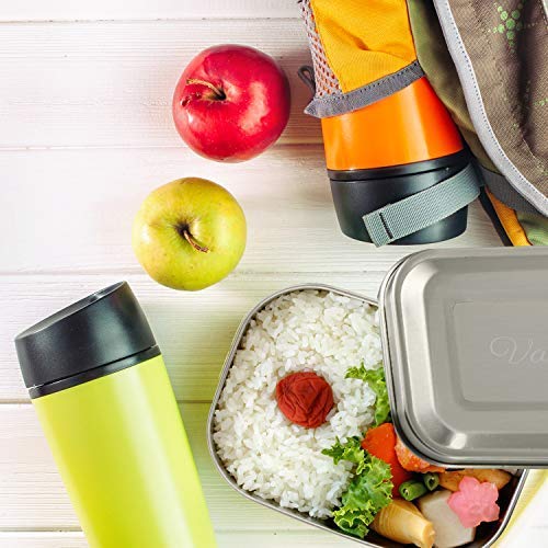 Fiambrera Bento Vanli's de Acero Inoxidable para Adultos | Contenedores de Comida en Clásico Estilo Japonés Estilo Bento en Metal de Grado Superior Sin Aislamiento | Ecológico, Reusable y Sin BPA