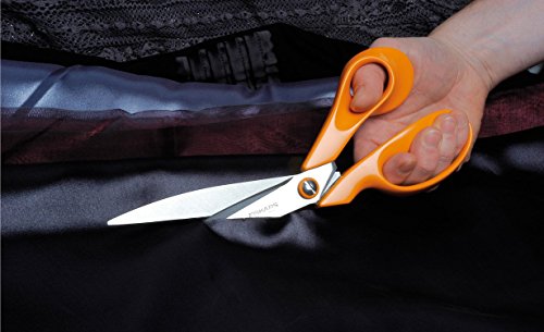 Fiskars Tijeras de sastre, Longitud: 27 cm, Hoja de acero inoxidable/Mangos de plástico, Naranja, Classic, 1005145