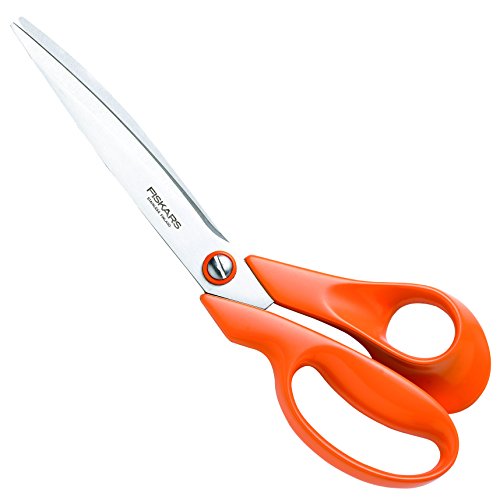 Fiskars Tijeras de sastre, Longitud: 27 cm, Hoja de acero inoxidable/Mangos de plástico, Naranja, Classic, 1005145