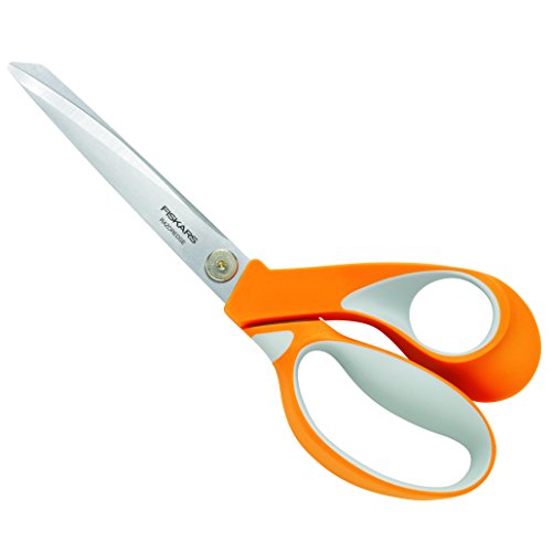 Fiskars Tijeras multiuso, Longitud de las hojas: 9,5 cm, Hoja de acero inoxidable/Mangos de plástico, Naranja, RazorEdge, 1014579