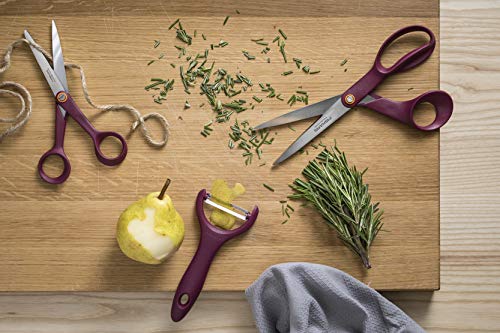 Fiskars Tijeras Universales, Longitud: 21 cm, Acero de Calidad/Plástico, Inspiration, Merlot, 1027491