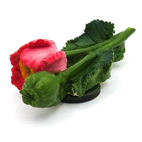 Flor Flora Opio Amapola Semilla de pan Amapola Papaver somniferum Pintado a mano de cerámica Resina Imán de recuerdo Decoración Amor Cocina Árbol Naturaleza Refrigerador Corazón Rosa