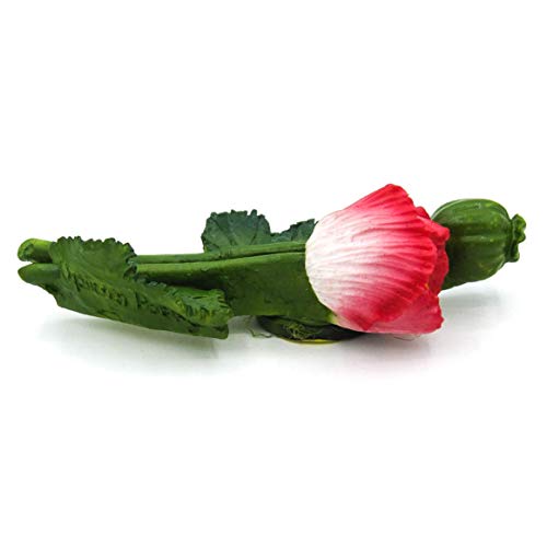 Flor Flora Opio Amapola Semilla de pan Amapola Papaver somniferum Pintado a mano de cerámica Resina Imán de recuerdo Decoración Amor Cocina Árbol Naturaleza Refrigerador Corazón Rosa