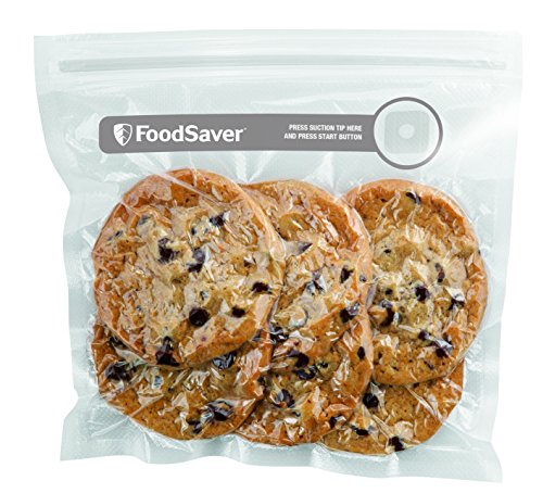 Foodsaver FVB015X Bolsas para envasador al vacío con cierre tipo zip, 0.95 litros, 0 Decibelios, Plástico, Transparente + FSC003-I-065 - Set de 3 tarros de envasado al vacío