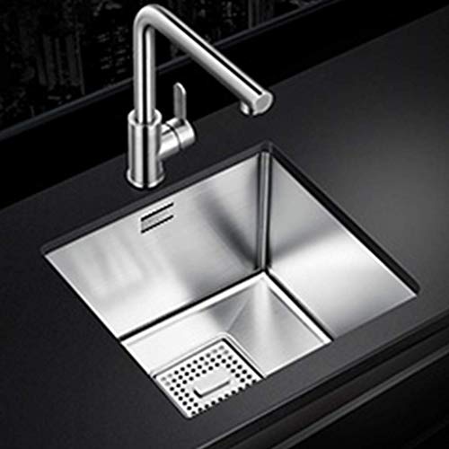 Fregaderos de cocina Fregadero para el hogar Acero inoxidable grueso Lavabo pequeño pequeño Lavabo de cocina Barra de lavamanos Mini fregadero individual Fregaderos de cocina (Color: Plata, Tamaño: 3