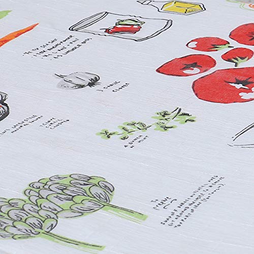 Frenessa 1 Pieza Visillo Estampadas con Presillas, Cortina Translucidas para Dormitorio o Cocina Decoración de Ventanas, Diseño de Vegetales, 140 x 140 cm