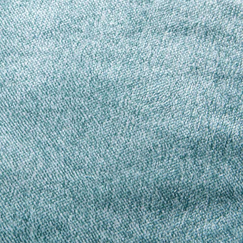 Frenessa Manta de Sofá y Cama Mantas Catiónica Suave con Tacto de Terciopelo para Adultos y Niños Dormitorio Colcha de Otoño y Invierno, 100% Poliéster 280g/m², 130 x 160 cm, Color Turquesa y Blanco