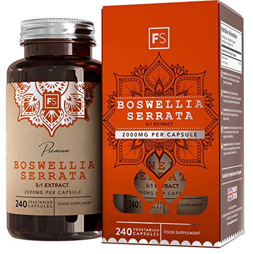 FS Boswellia Serrata 2000mg | 240 Capsulas Veganas | Para Salud de Articulaciones | Incienso Para las Articulaciones y Tendones | Sin OGM, Gluten, Lácteos