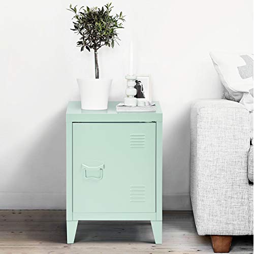 FURNITURE-R France - Mueble bajo de Metal indus Vintage, Extremo de sofá, Mini Biblioteca, gabinete, Dimensiones 40,5 x 30,5 x 57,5 cm, Color Verde, 403057 cm