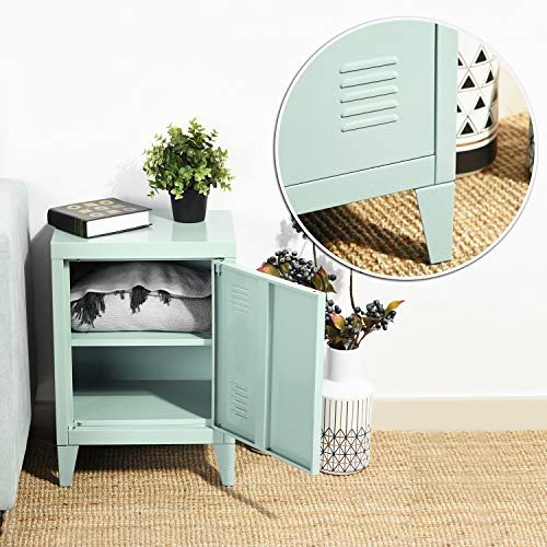 FURNITURE-R France - Mueble bajo de Metal indus Vintage, Extremo de sofá, Mini Biblioteca, gabinete, Dimensiones 40,5 x 30,5 x 57,5 cm, Color Verde, 403057 cm