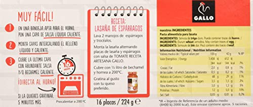 Gallo - Placas lasaña - 224 grs