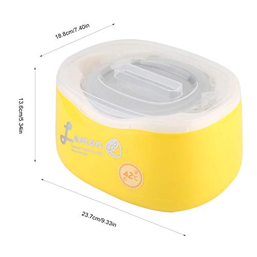 Garosa Mini Máquina de Yogur Automática de Acero Inoxidable Máquina de Yogur Casera Eléctrica 2l Gran Capacidad Contenedor de Yogur Enchufe de LA UE(Yellow)