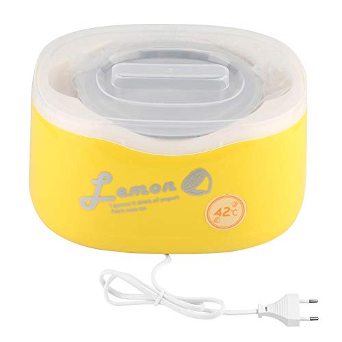 Garosa Mini Máquina de Yogur Automática de Acero Inoxidable Máquina de Yogur Casera Eléctrica 2l Gran Capacidad Contenedor de Yogur Enchufe de LA UE(Yellow)