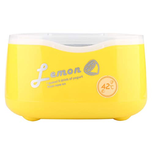 Garosa Mini Máquina de Yogur Automática de Acero Inoxidable Máquina de Yogur Casera Eléctrica 2l Gran Capacidad Contenedor de Yogur Enchufe de LA UE(Yellow)