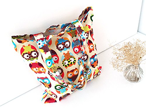 Gespout Mochila Niña Mujeres Bolso Cosmético Bolsa Compras Paquete Toalla Ropa Almacenamiento Organizadores Playa Viaje Vacaciones Casual Estilo Búho Patrón 1pcs 35 * 37cm Amarillo