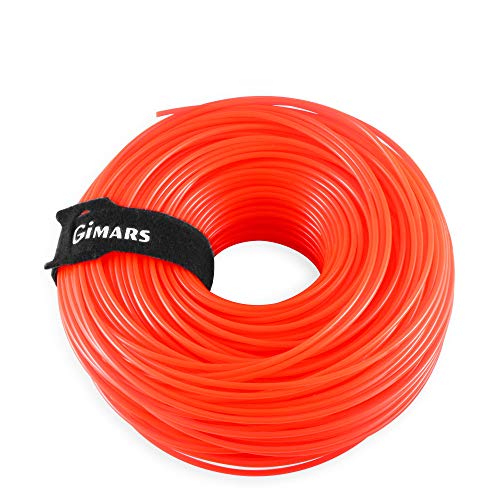 Gimars - Hilo para cortacésped (2,4 mm, 110 m, para desbrozadora de césped, hilo de repuesto para desbrozadora de césped, con brida de velcro)