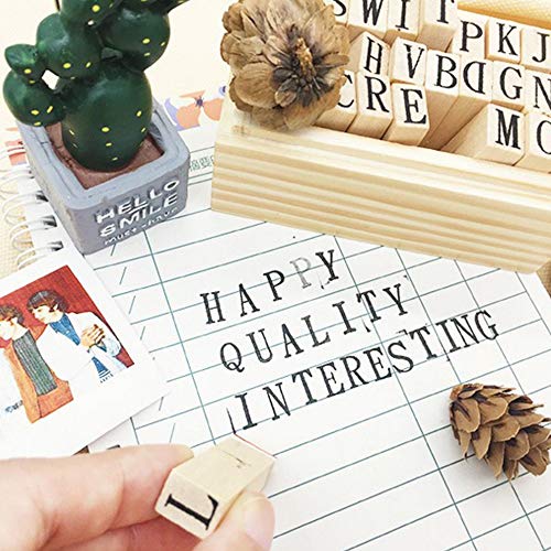 gotyou 26 Piezas Sello de Letra Inglesa,Sello de Madera y Caucho,Bricolaje Alfabeto Inglés Sello,Papelería Creativa Manualidades Scrapbooks Tarjetas