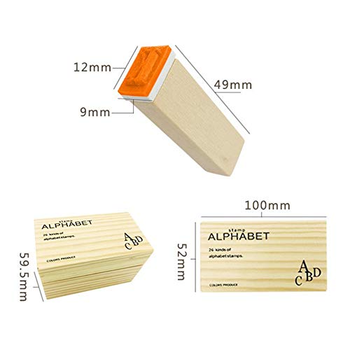 gotyou 26 Piezas Sello de Letra Inglesa,Sello de Madera y Caucho,Bricolaje Alfabeto Inglés Sello,Papelería Creativa Manualidades Scrapbooks Tarjetas