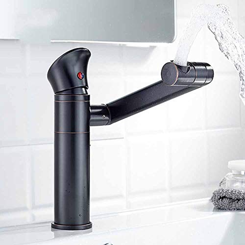 Grifo de cocina / Grifo de la cocina - Grifos mezcladores Rotación de 360 grados de cobre completo de agua fría y fría del lavabo del lavabo del lavabo del lavabo - Grifos de fregadero de cocina neg