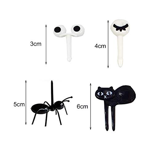Gwolf Juego de tenedor de fruta de dibujos animados para niños Creativo de plástico Bento Decoración Palillo de dientes Reutilizable Cute Mini Picks Fruit Fork