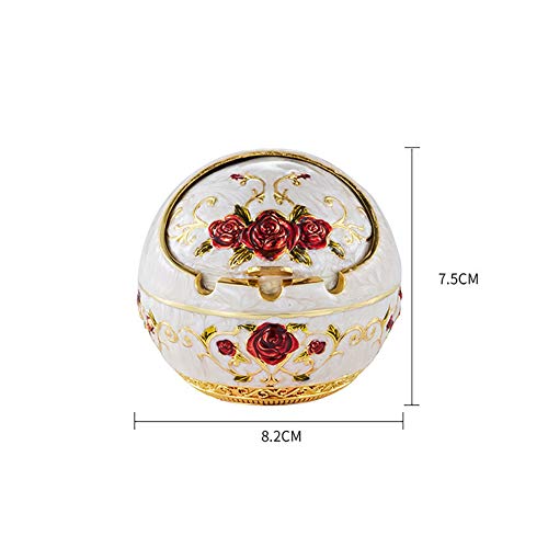 HaoHao Frasco de Joyería Vintage Caja de Almacenamiento Aleación Globo Joyero para Joyas- Ceniceros para Particulares Y Gastronomía,C