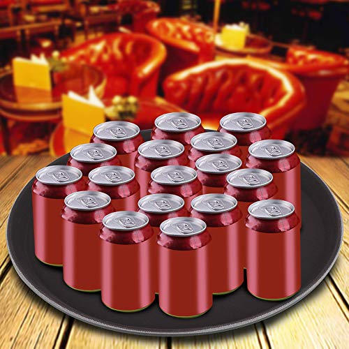Haokaini Bandeja Redonda para Servir Bandeja Decorativa de Plástico para Mesa de Restaurante Juego de Té para El Hogar Frutas Dulces Servicio de Comida Negro