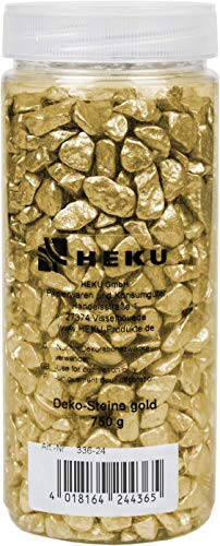 HEKU 30336-24-Piedras Decorativas (750 g, en Caja Reutilizable), dorado,