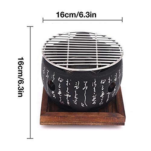 Heoolstranger Parrilla De Carbón De Estilo Japonés, Horno De Carbón De Cocina Japonesa con Texto. Horno Pequeño. Viajes Al Aire Libre, Parrilla Portátil