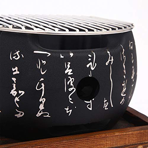 Heoolstranger Parrilla De Carbón De Estilo Japonés, Horno De Carbón De Cocina Japonesa con Texto. Horno Pequeño. Viajes Al Aire Libre, Parrilla Portátil