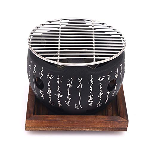 Heoolstranger Parrilla De Carbón De Estilo Japonés, Horno De Carbón De Cocina Japonesa con Texto. Horno Pequeño. Viajes Al Aire Libre, Parrilla Portátil