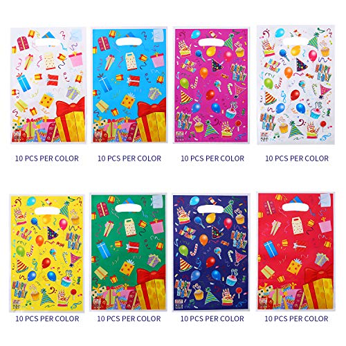 Herefun Bolsa de Regalo, Bolsa de Fiesta Bolsas de Cumpleaños para Fiestas de cumpleaños, Fiestas, Eventos (80 Piezas)