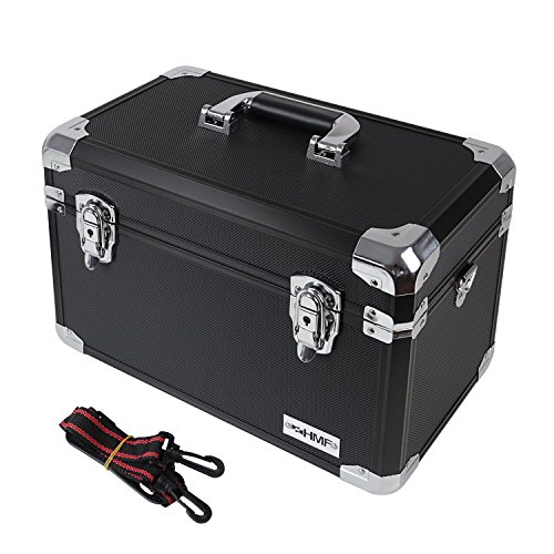 HMF 14801-02 Maletín de Transporte, Maletín para cámaras de fotos y accesorios, Compartimientos Individuales, Aluminio, 40 x 27,5 x 23,5 cm