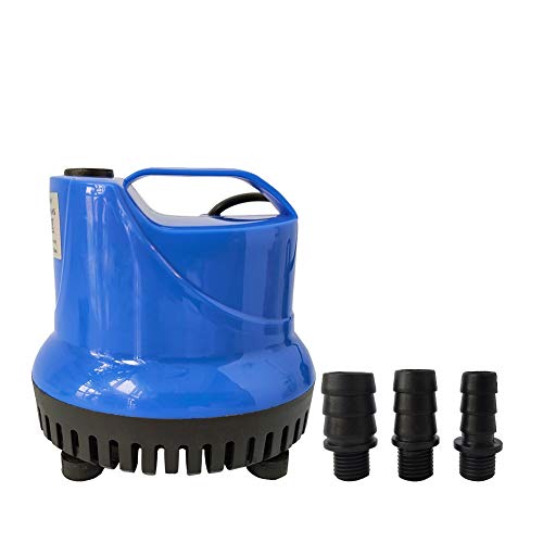 Homvik Bomba de Agua Sumergible 1800L/H 25W con 3 Boquillas Bomba de Agua para Fuente Acuario Estanque Pecera Ultra Silencioso Circulación de Agua Dulce y Marino 2m de Altura - Azul