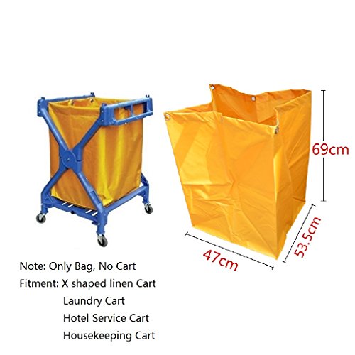Homyl Bolsa De Limpieza Bolsa Impermeable De Nylon Grueso Reemplazo Bolsa De 35 Galones De Color Amarillo para Carro De Lavandería De Hotel con 6 Ojales De