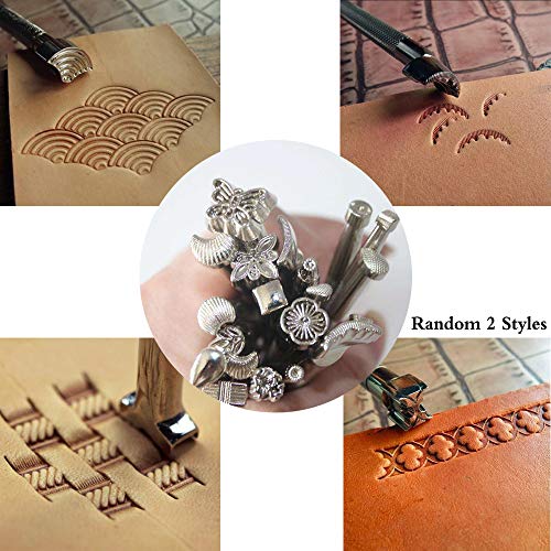 HOSTK 33pc DIY Kit de Herramientas de Mano de Cuero Craft Set para Costura Costura Estampado Talla Sillín de Cuero Obra de Arte Accesorios Awl Thimble