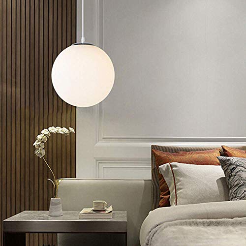 Huahan Haituo Lámpara de techo moderna Lámparas modernas de vidrio de color Restaurantes de comida rápida Oficina Light Bar Cafetería Decoración Woodruff Candelabros (blanco, 15cm)
