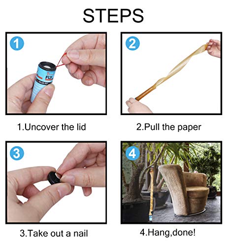 Hywean 40 Piezas de Papel Fly Catcher, Juego de Moscas de Frutas pegajosas para Interiores y Exteriores, Control de Moscas, Mosquitos y Otros Insectos voladores