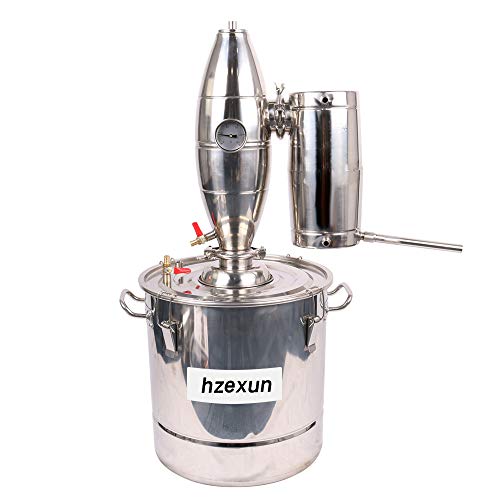 hzexun Destilador Casero Moonshine Still Kit De Alcohol De Agua De Acero Inoxidable Caldera De Vinificación, 20-70L, Astilla (30 Litre)