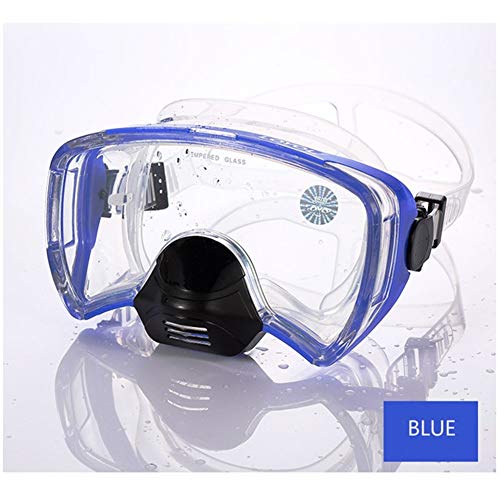 iDWF El Equipo de Buceo Snorkel Adultos máscara de Buceo con escafandra Profesional contra la Niebla Mergulho Submarino Gafas mar Que nadan los vidrios (Color : Blue)