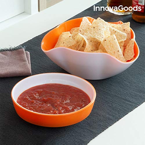 InnovaGoods IG813819 Bols para Aperitivos 2 en 1 (2 Piezas), Blanco/Naranja