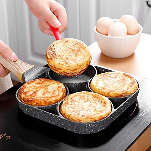 Integrity Sartén para Huevos, Sartén Redonda Antiadherente De 4 Orificios para Panqueques, Cocina para Hacer Hamburguesas con Huevos Fritos, Herramienta De Cocina para El Desayuno, Cocina Casera