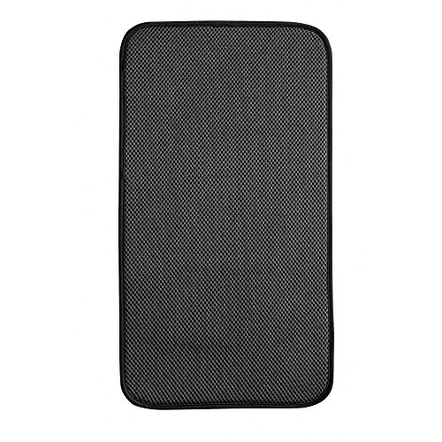 InterDesign iDry Tapete de Cocina, Alfombrilla escurreplatos pequeña y Fina Fabricada en poliéster para un Secado de Platos rápido, Negro/Blanco