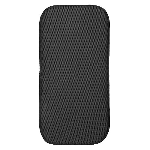 InterDesign iDry Tapete de Cocina, Alfombrilla escurreplatos pequeña y Gruesa de poliéster y Microfibra para un Secado de Platos rápido, Negro/Blanco