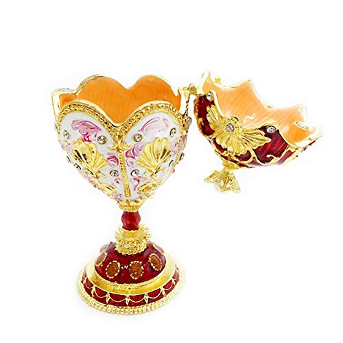 Jannyshop Pintado Esmalte Faberge Pascua Metal Huevo Caja de Baratija Decoración la Boda, Hogar