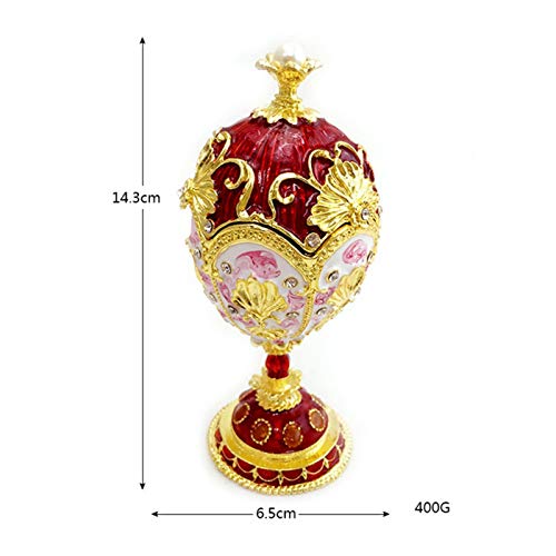 Jannyshop Pintado Esmalte Faberge Pascua Metal Huevo Caja de Baratija Decoración la Boda, Hogar