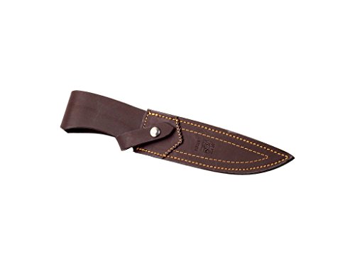 Joker Cuchillo de Caza Tigre CO38, Hoja MOVA de 14,5 cm, puño de Olivo, Funda de Cuero marrón, Herramienta de Pesca, Caza, Camping y Senderismo