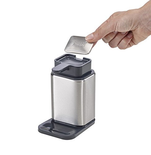 Joseph Joseph Surface Dispensador de Jabón, Acero Inoxidable, Plata, 10.6x7.9x14.5 cm