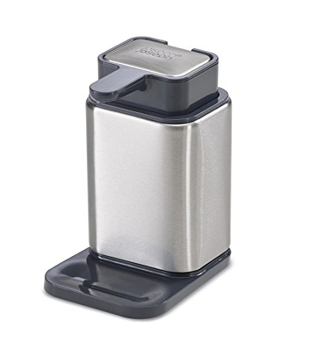 Joseph Joseph Surface Dispensador de Jabón, Acero Inoxidable, Plata, 10.6x7.9x14.5 cm
