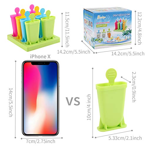 Joyoldelf 8 paquetes de moldes para paletas de helado, reutilizables, de grado alimenticio, sin BPA, molde para helado para niños