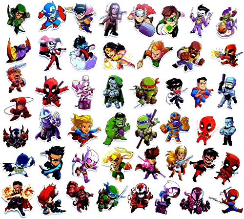 Juego de 100 Pegatinas de Superhéroes Marvel Vinilos para niños,Pegatinas de Coche para Snowboard, Laptop，teléfono Mac, Equipaje, Pegatinas de Graffiti Parches